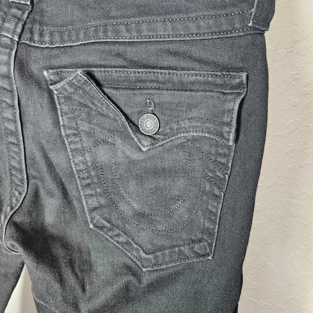 True Religion Ricky Relaxed Straight Jeans Mens 29 Black Made in USA Horseshoe